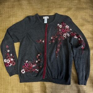 💰SOLD💰Heirloom Collectibles Gray Cardigan (L) 🩶